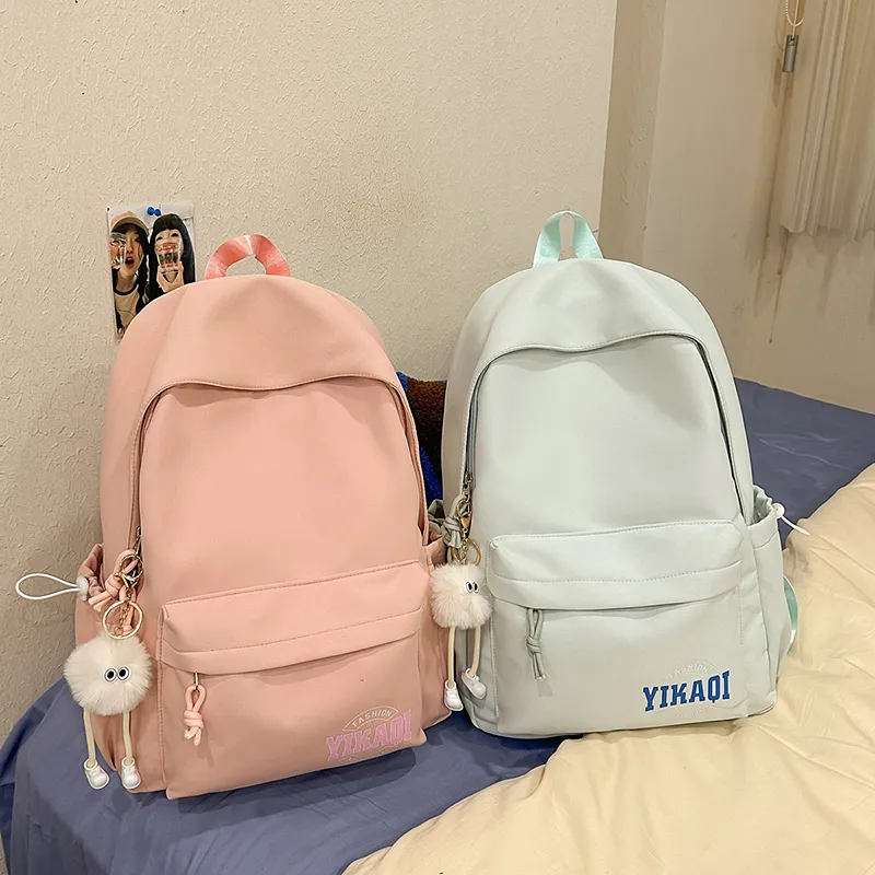 XIANGSU Nylon Backpack Unisex White/Red/Blue/Pink/Black-18