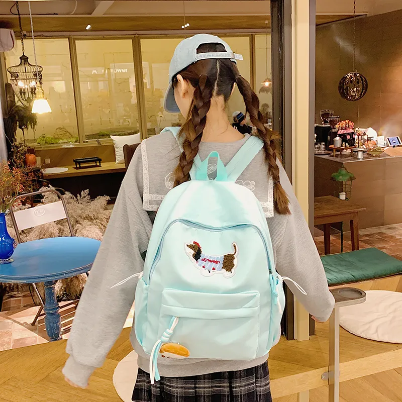 XIANGSU Nylon Fabric Backpack Unisex Multicolor-2