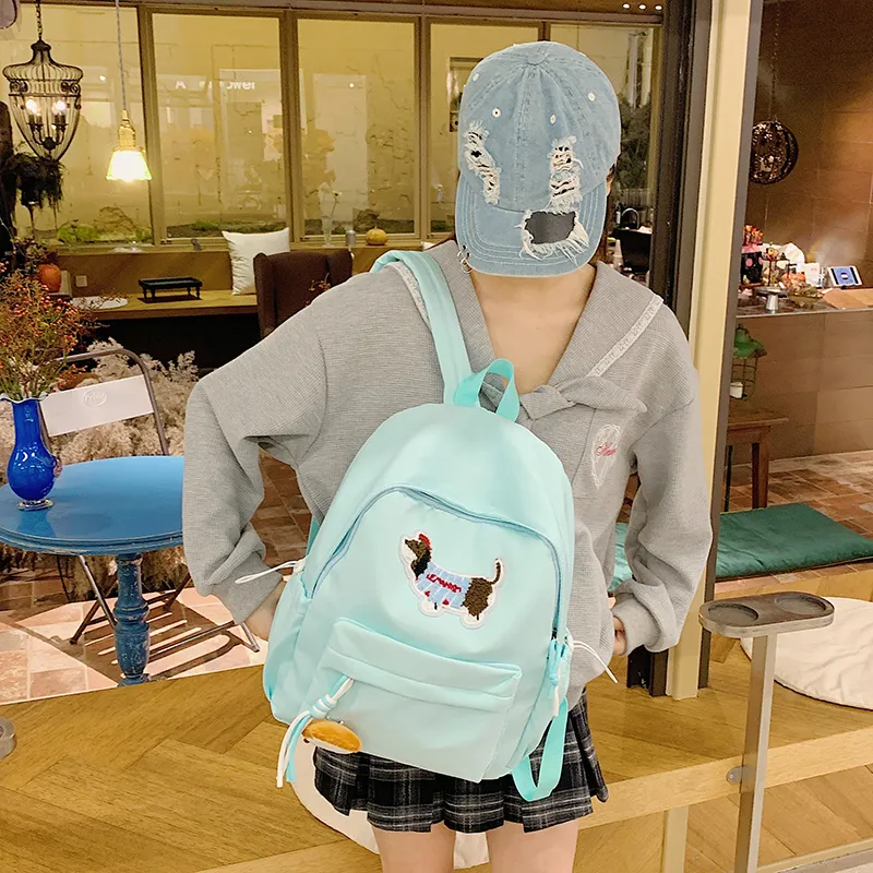 XIANGSU Nylon Fabric Backpack Unisex Multicolor-5