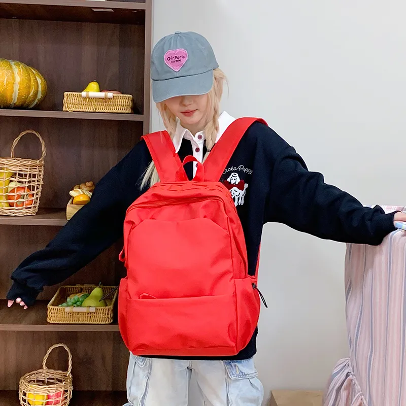 XIANGSU Nylon Backpack Regular Unisex Blue/Red/White/Black-10