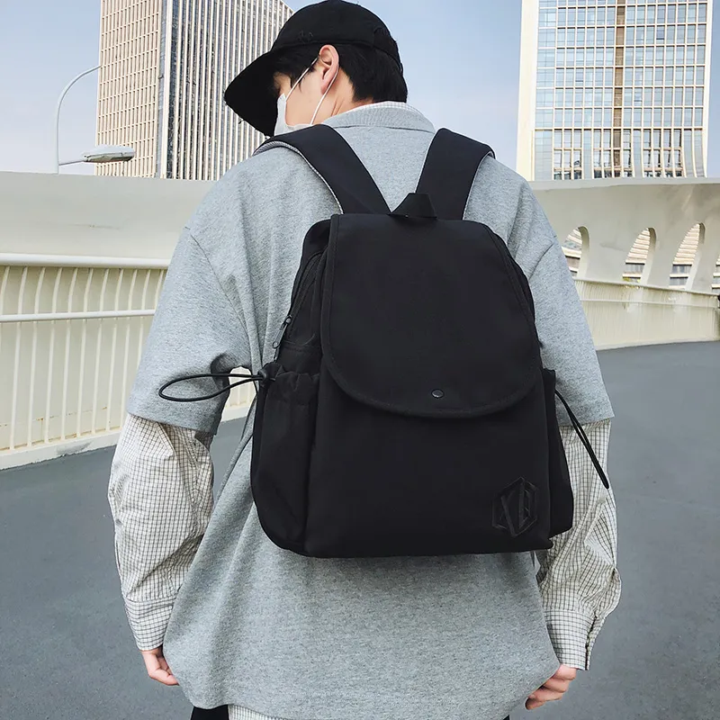 XIANGSU Nylon Backpack Unisex White/Khaki/Black/Gray/Red/Pink-11