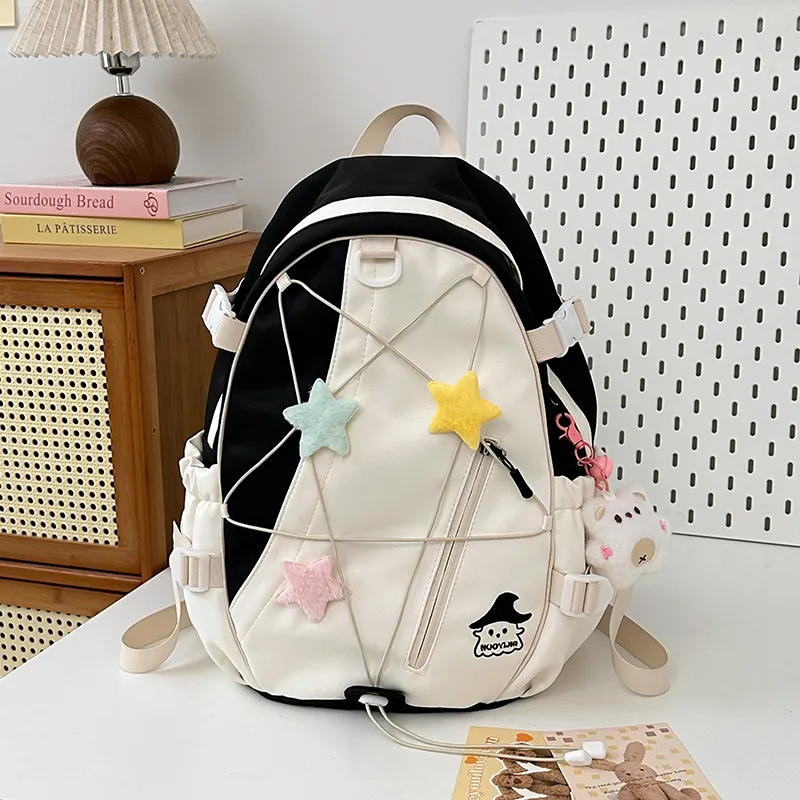 XIANGSU Nylon Backpack Large Size Unisex Multicolor-37