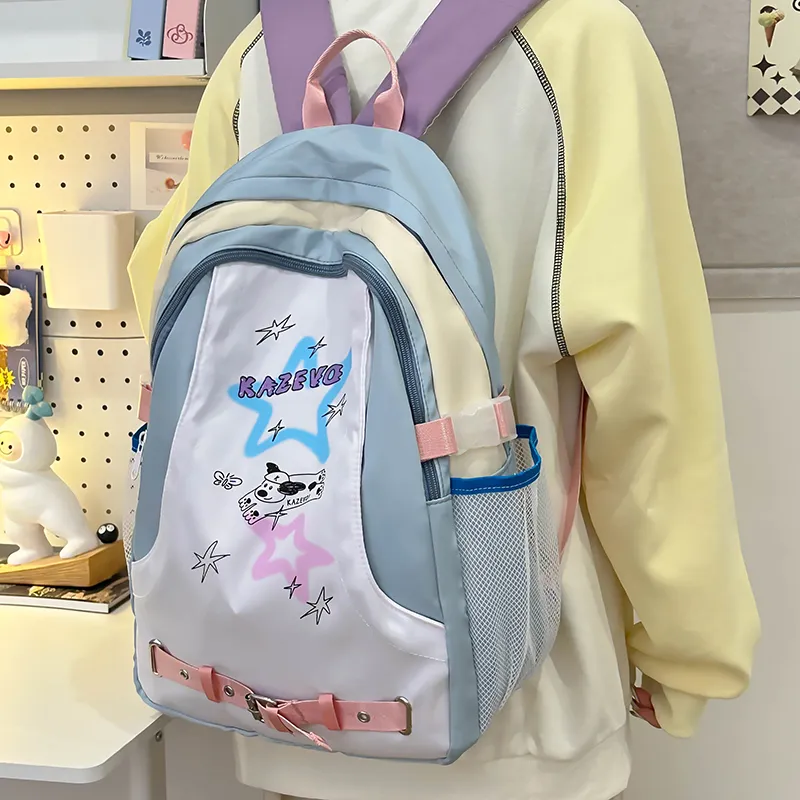 XIANGSU Nylon Backpack Women's Pink/Blue-8