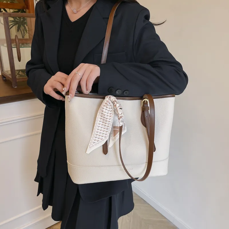 XIANGSU Pu Shoulder Bag Women's White/Black/Khaki/Brown-3