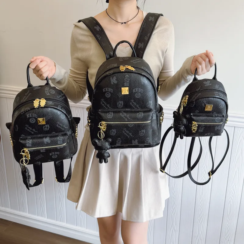 XIANGSU PU Backpack Women's Pink/White/Brown/Black-19