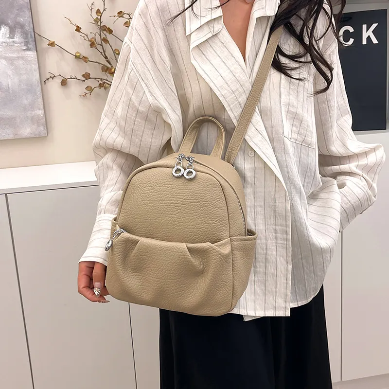 XIANGSU PU Backpack Women's Elephant Gray/Black/Khaki/Ecru-18
