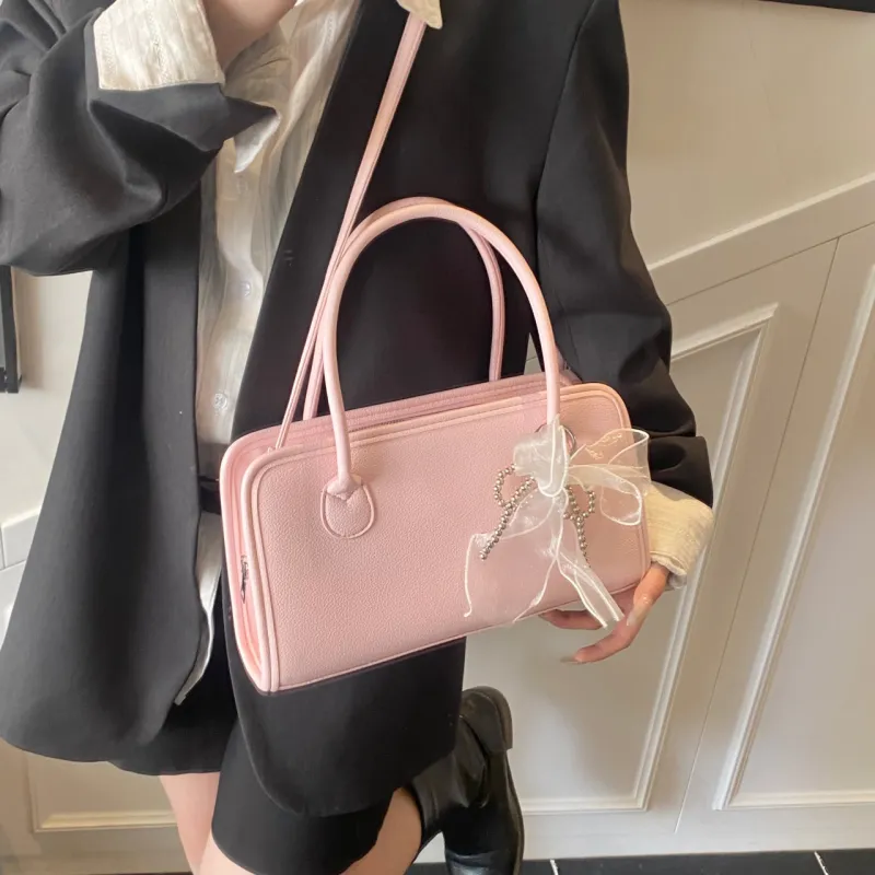 XIANGSU PU One Shoulder Handbags Women's White/Black/Yellow/Pink-19