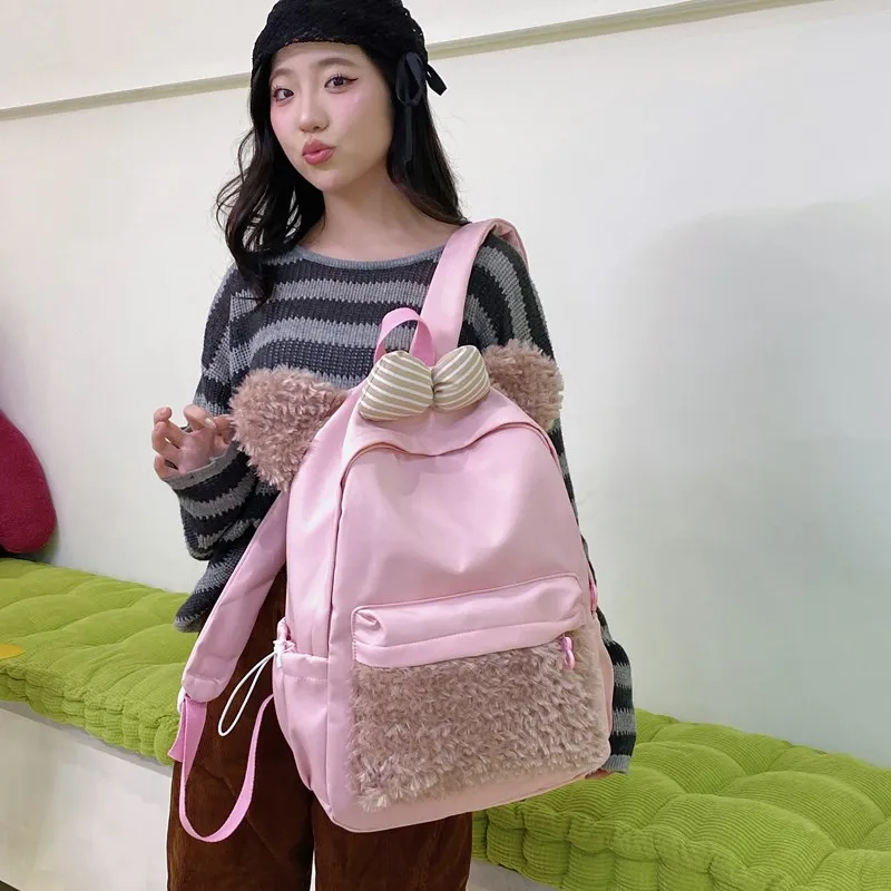 XIANGSU Nylon Backpack Women's Pink-3