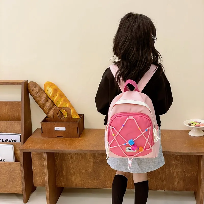 XIANGSU Nylon Backpack Unisex Light Blue/Beige/Pink/Purple/Dark Blue-10