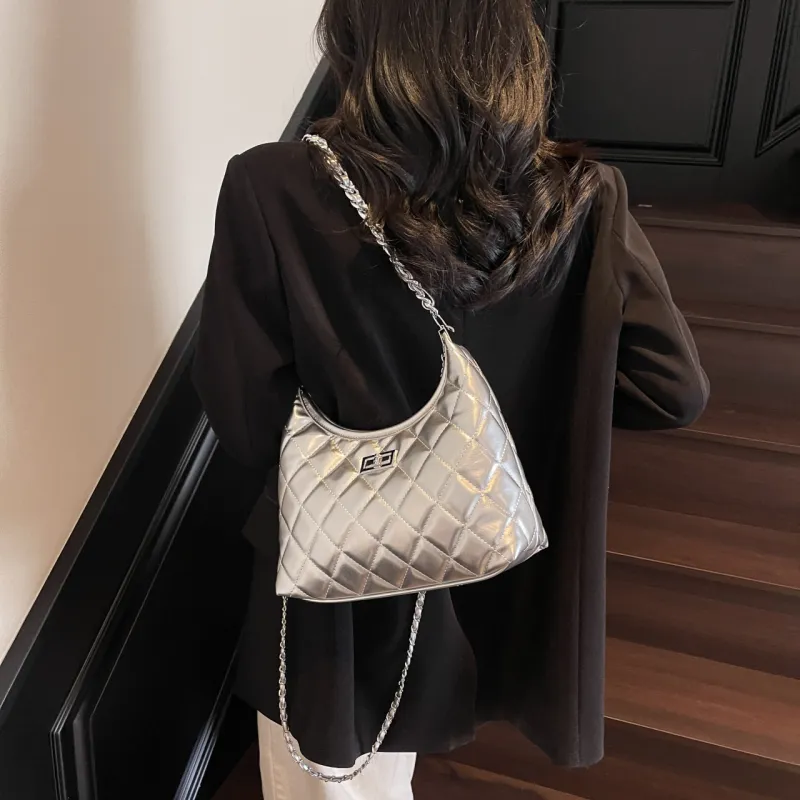 XIANGSU PU Shoulder Bag Women's Ecru/Silver/Black/Blue/Pink-11