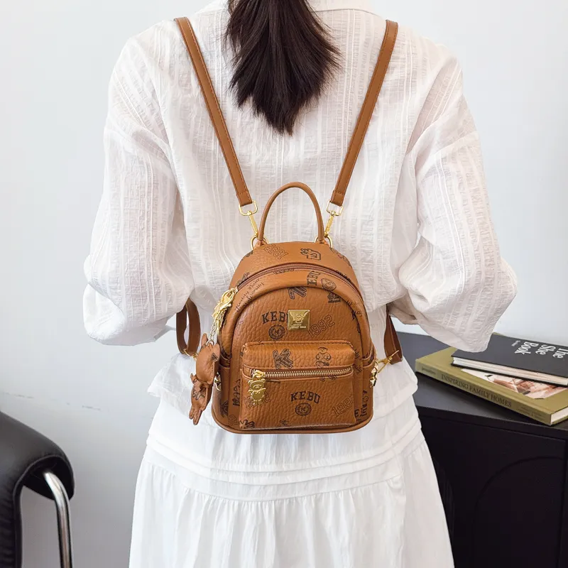 XIANGSU PU Backpack Women's Pink/White/Brown/Black-13