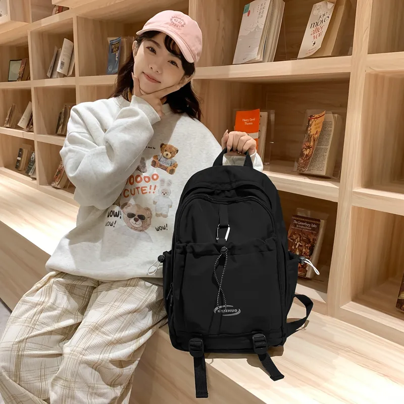 XIANGSU Nylon Backpack Unisex Red/Pink White/Black-18
