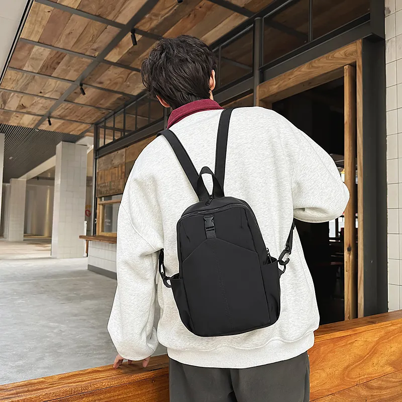 XIANGSU Nylon Sling Bag Backpack Regular Unisex White/Khaki/Green/Black-22