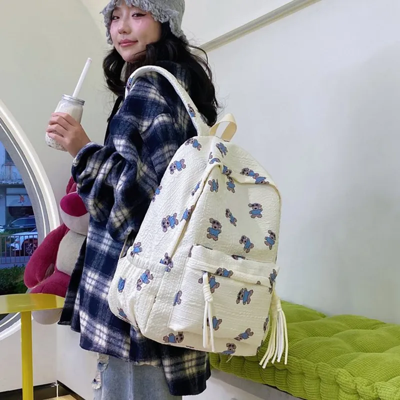 XIANGSU Nylon Backpack Women's Pink/White-8