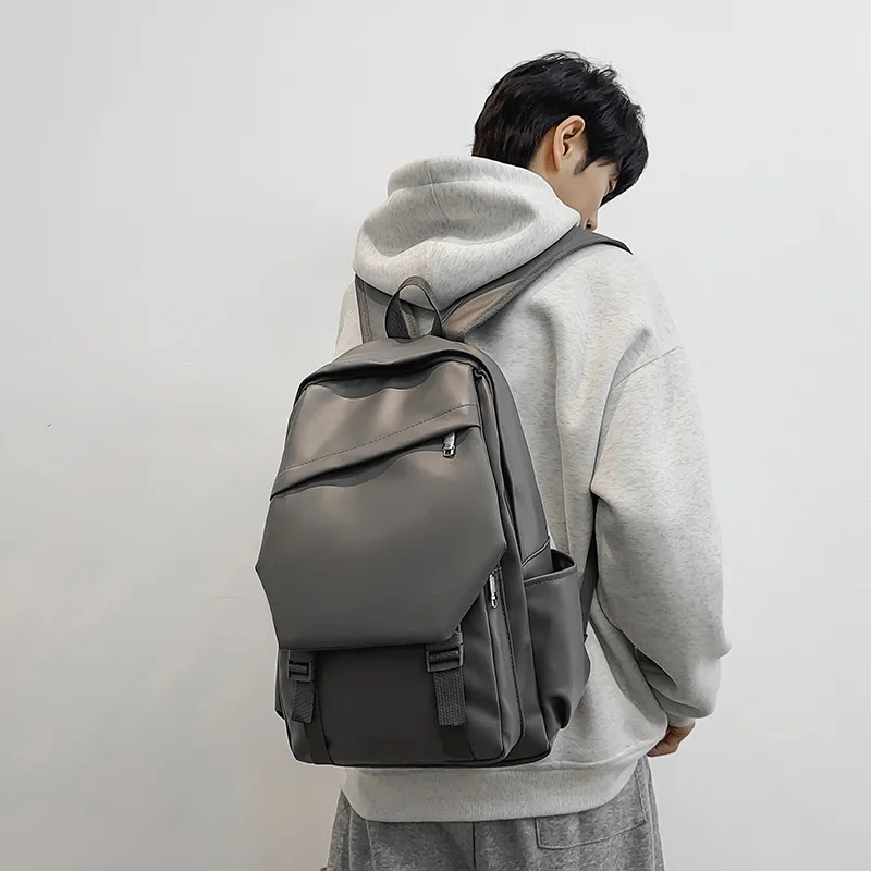 XIANGSU PU Backpack Unisex White/Black/Gray/Brown-13