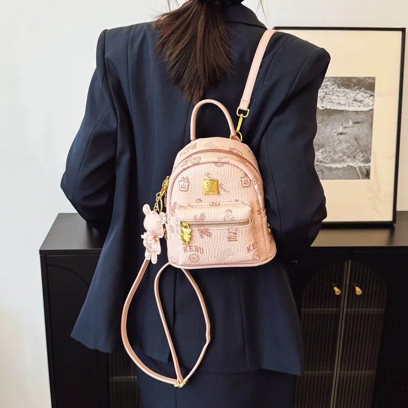 XIANGSU PU Backpack Women's Pink/White/Brown/Black-5