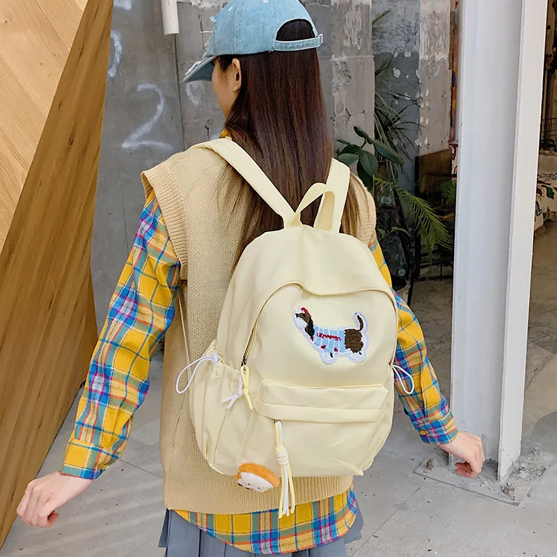 XIANGSU Nylon Fabric Backpack Unisex Multicolor-19