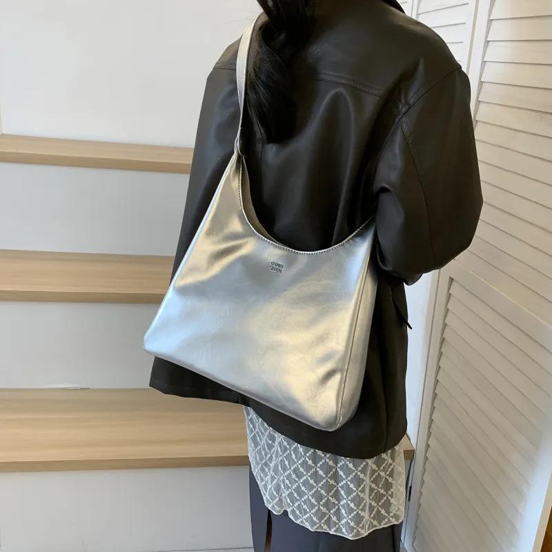XIANGSU Pu Shoulder Bag Women's White/Silver/Black/Pink-9