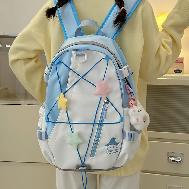 XIANGSU Nylon Backpack Large Size Unisex Multicolor-23