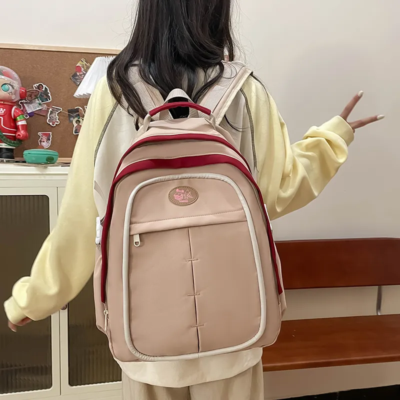 XIANGSU Nylon Backpack Women's Yellow/Pink/White/Black-9