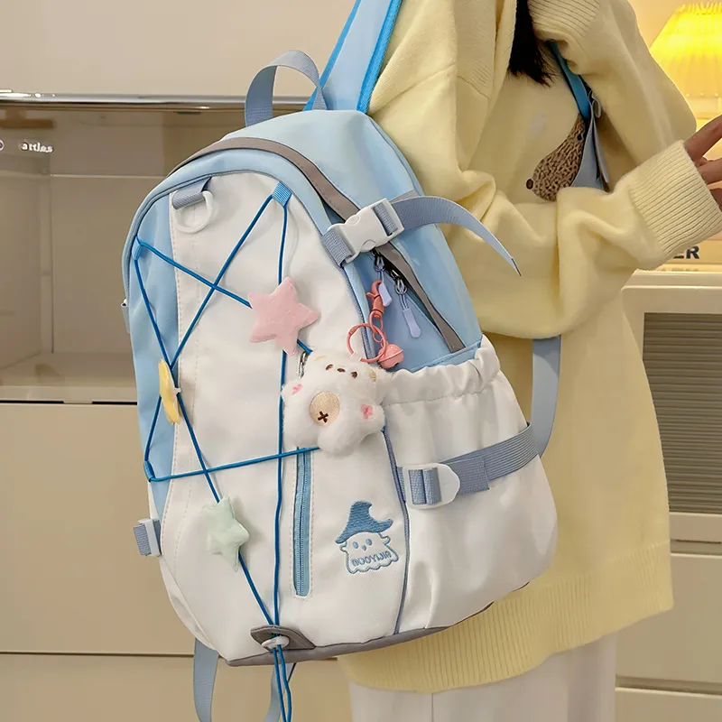 XIANGSU Nylon Backpack Large Size Unisex Multicolor-24