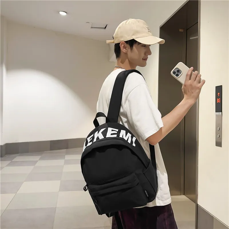 XIANGSU Nylon Backpack Unisex White/Black/Orange/Green/Purple-6