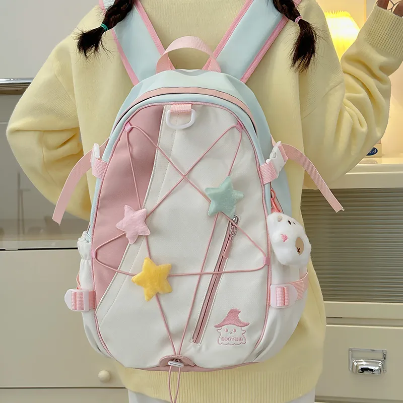 XIANGSU Nylon Backpack Large Size Unisex Multicolor-1