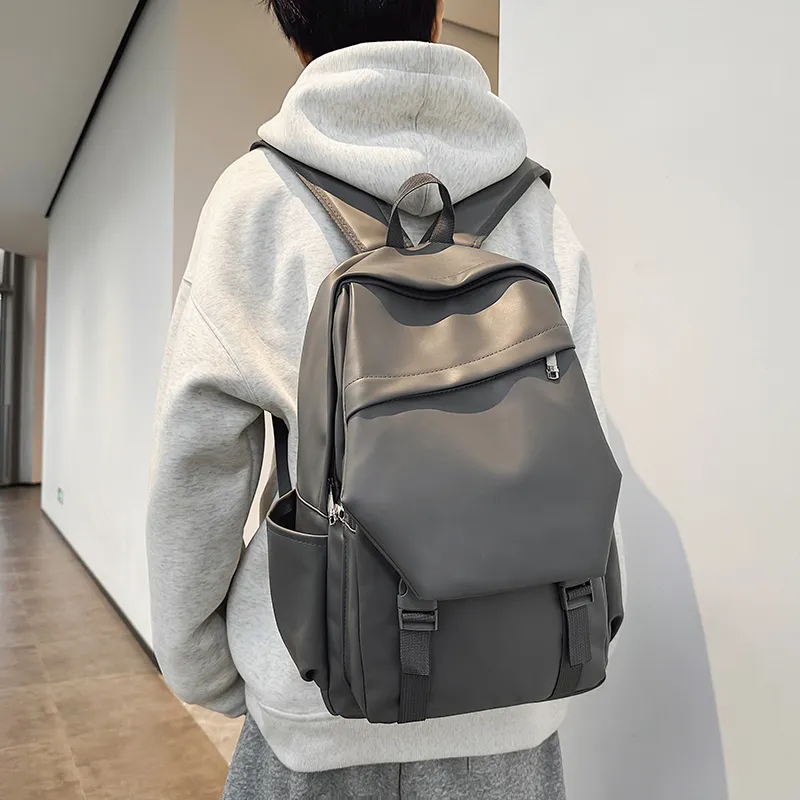 XIANGSU PU Backpack Unisex White/Black/Gray/Brown-14