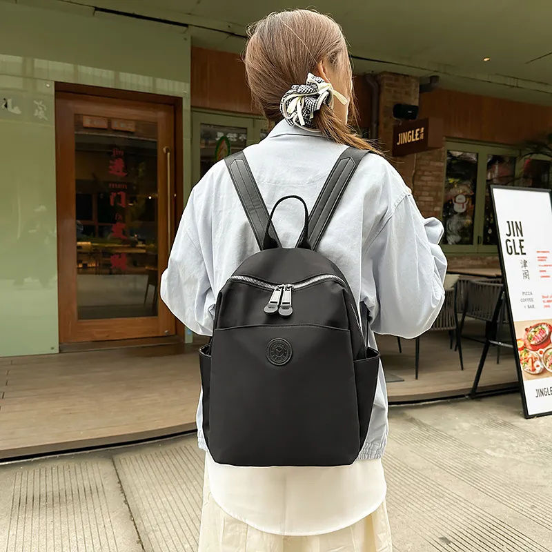 XIANGSU Nylon Backpack Small Size Unisex Coffee/Gray/Black-14