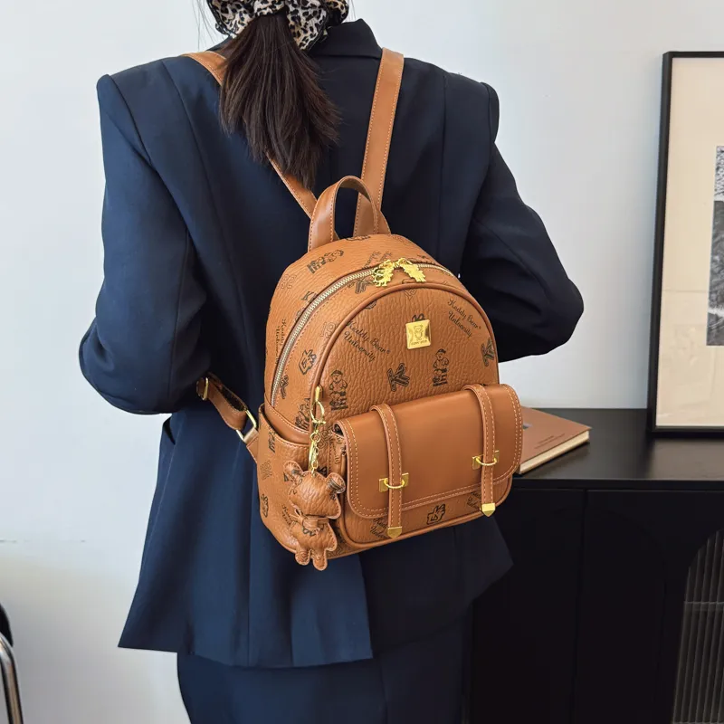 XIANGSU PU Backpack Women's Ecru/Pink/Brown/Black-12