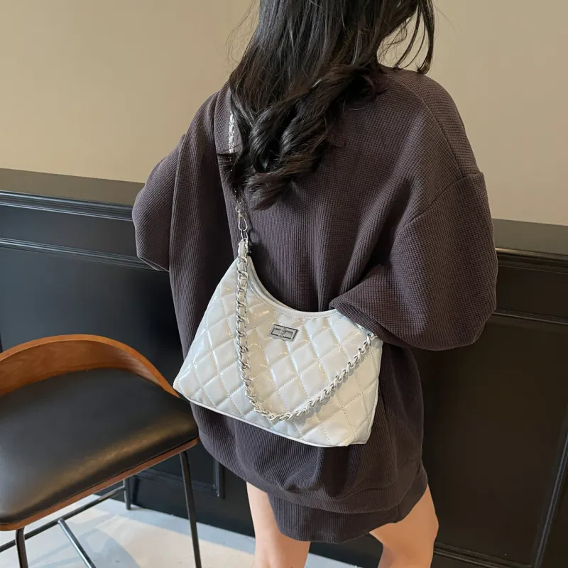 XIANGSU PU Shoulder Bag Women's Ecru/Silver/Black/Blue/Pink-19