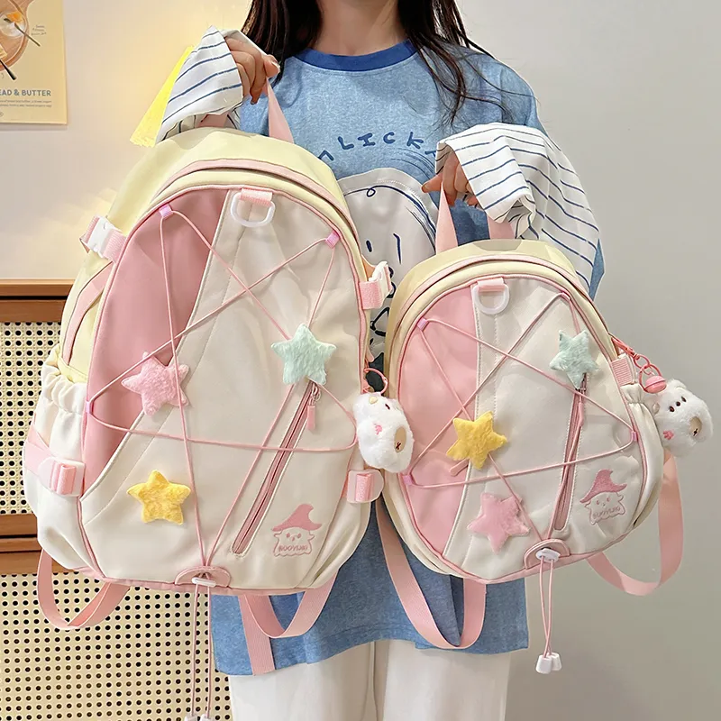 XIANGSU Nylon Backpack Large Size Unisex Multicolor-13