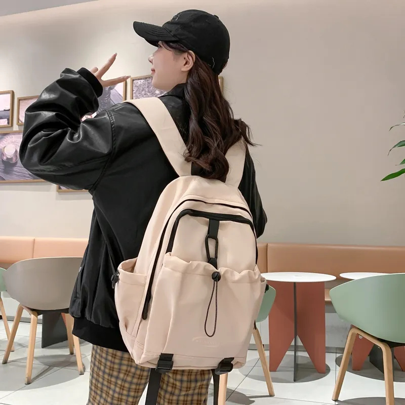 XIANGSU Nylon Backpack Unisex Red/Pink White/Black-8