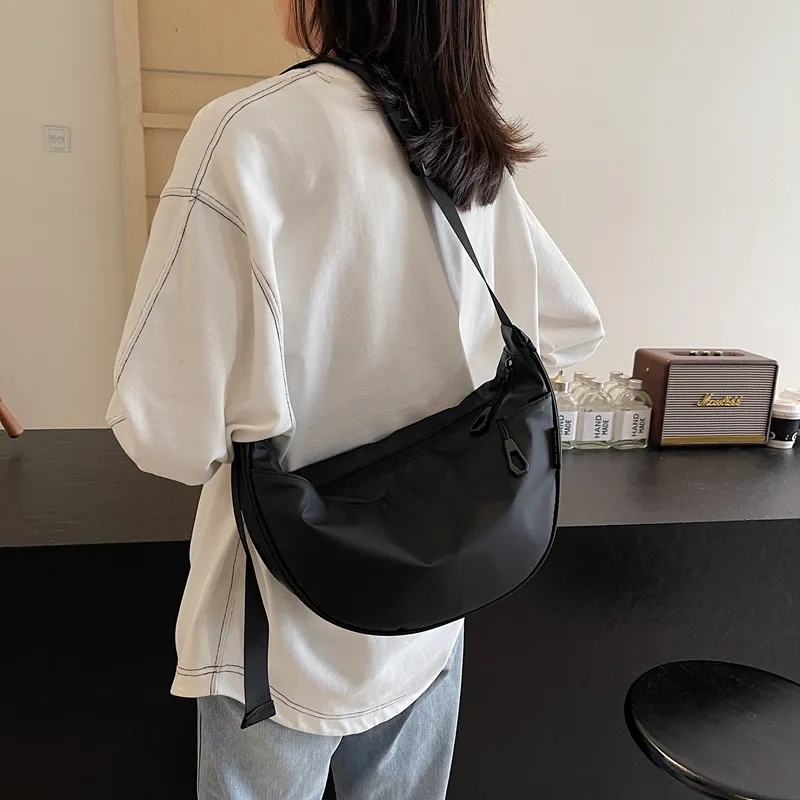 XIANGSU Fabric Shoulder Bag Women's Black-7
