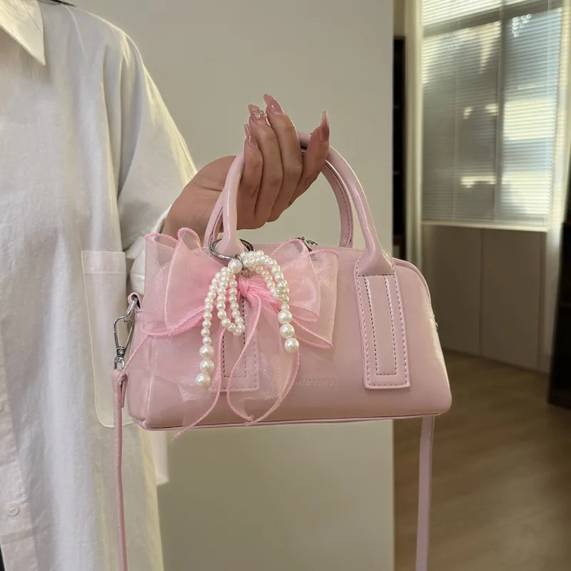 XIANGSU PU One Shoulder Handbags Women's Pink/Black/White/Silver-2