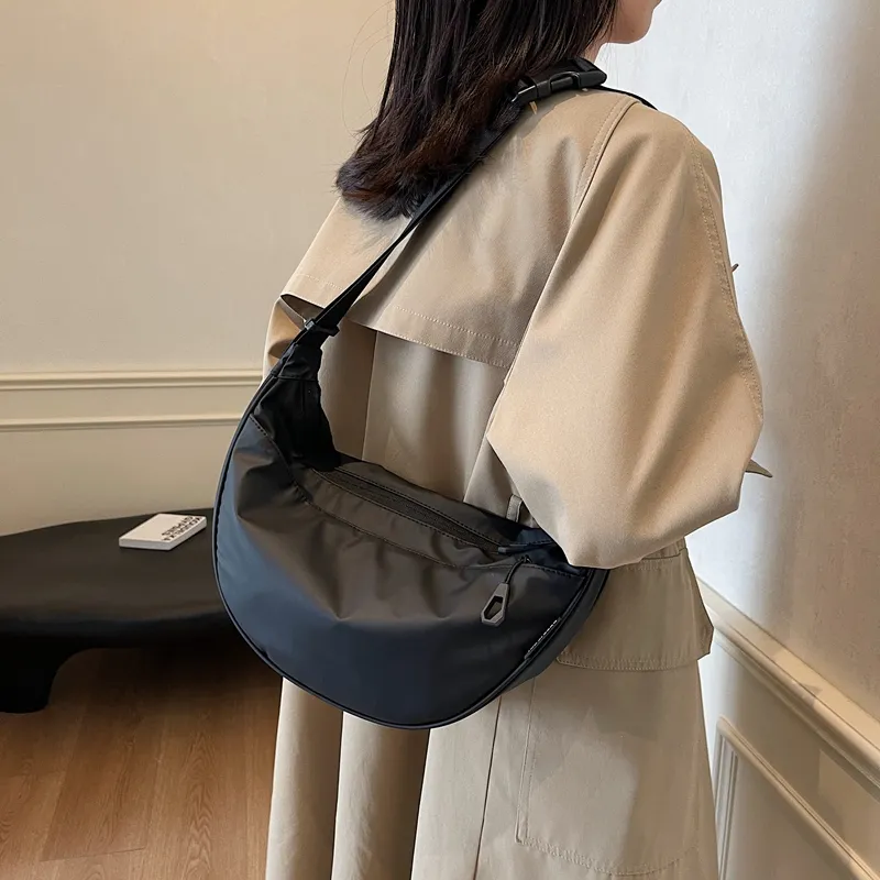 XIANGSU Fabric Shoulder Bag Women's Black-2
