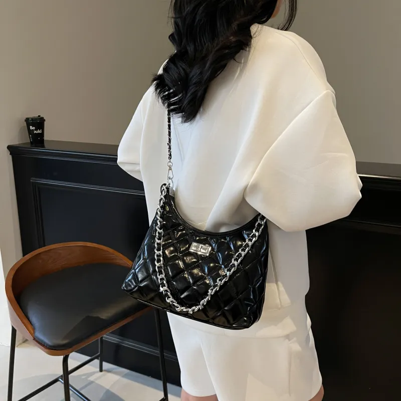 XIANGSU PU Shoulder Bag Women's Ecru/Silver/Black/Blue/Pink-14