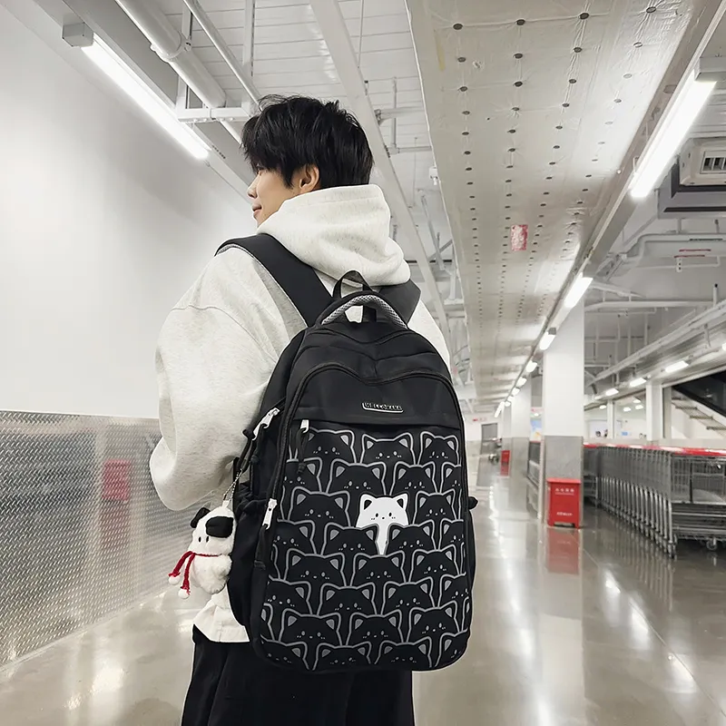 XIANGSU Nylon Backpack Regular Unisex Multicolor-11