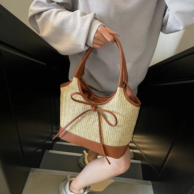 XIANGSU Straw Woven Shoulder Bag Women's Multicolor-16