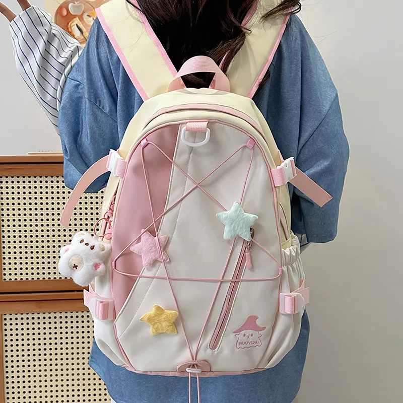 XIANGSU Nylon Backpack Large Size Unisex Multicolor-8