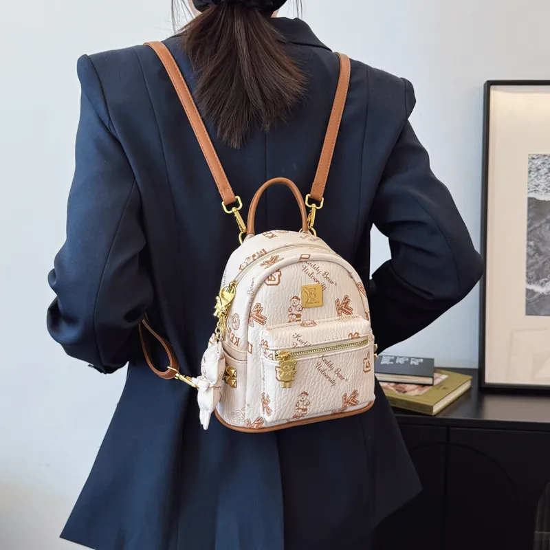 XIANGSU PU Backpack Women's Pink/White/Brown/Black-10