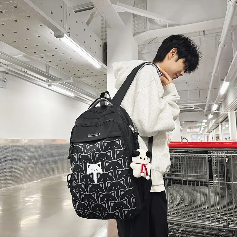 XIANGSU Nylon Backpack Regular Unisex Multicolor-13
