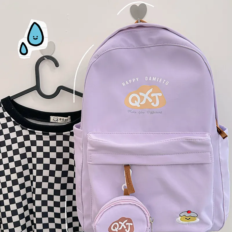 XIANGSU Nylon Fabric Backpack Women's Multicolor-21