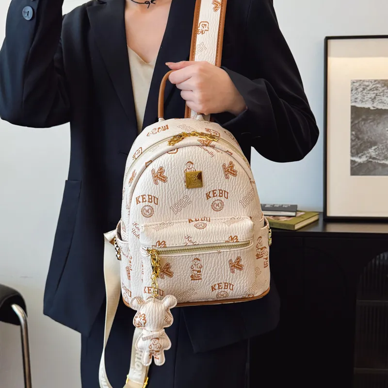 XIANGSU PU Backpack Women's Pink/White/Brown/Black-9