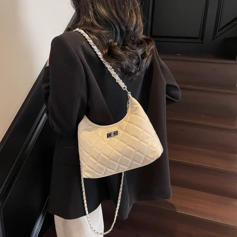 XIANGSU PU Shoulder Bag Women's Ecru/Silver/Black/Blue/Pink-3