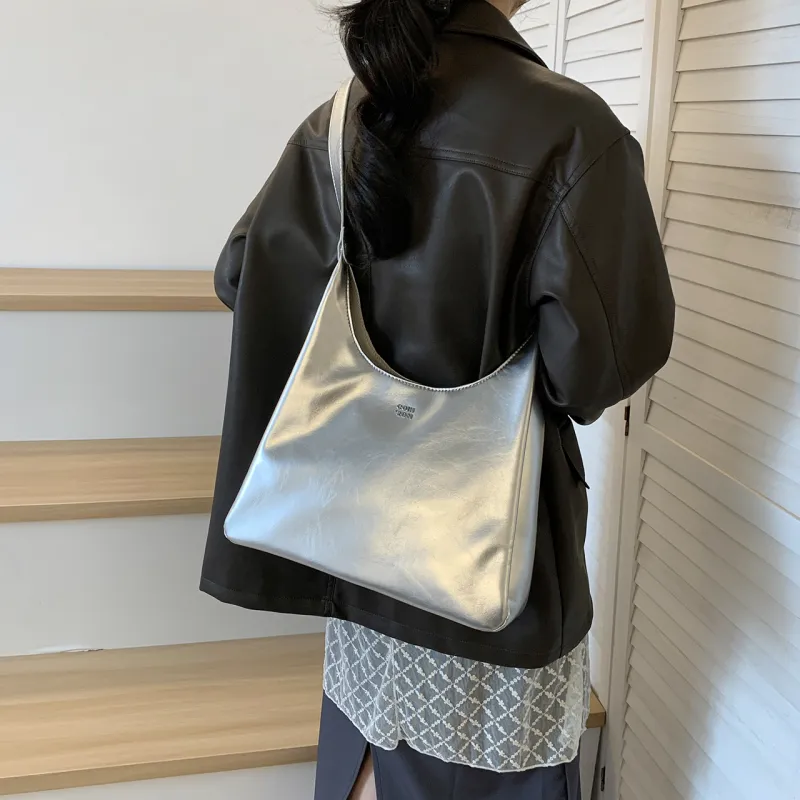 XIANGSU Pu Shoulder Bag Women's White/Silver/Black/Pink-8