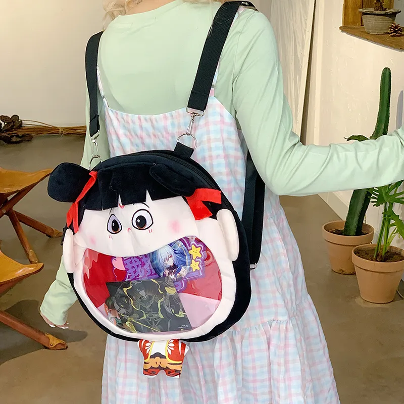 XIANGSU Plush Backpack Unisex Red-3