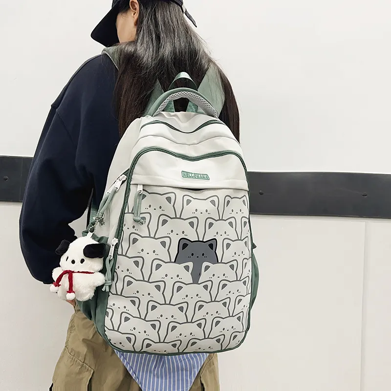 XIANGSU Nylon Backpack Regular Unisex Multicolor-3