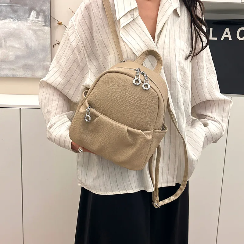 XIANGSU PU Backpack Women's Elephant Gray/Black/Khaki/Ecru-15