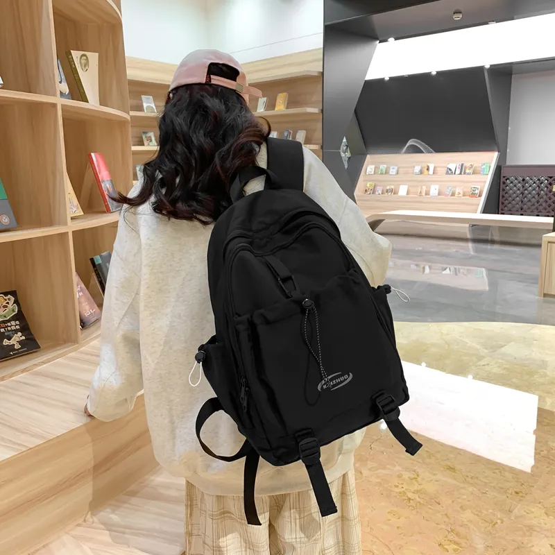XIANGSU Nylon Backpack Unisex Red/Pink White/Black-21